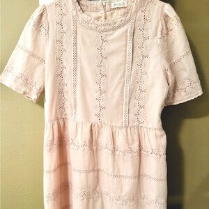 Roolee Mom Size M Dusty Pink Cotton Eyelet Nursing Dress